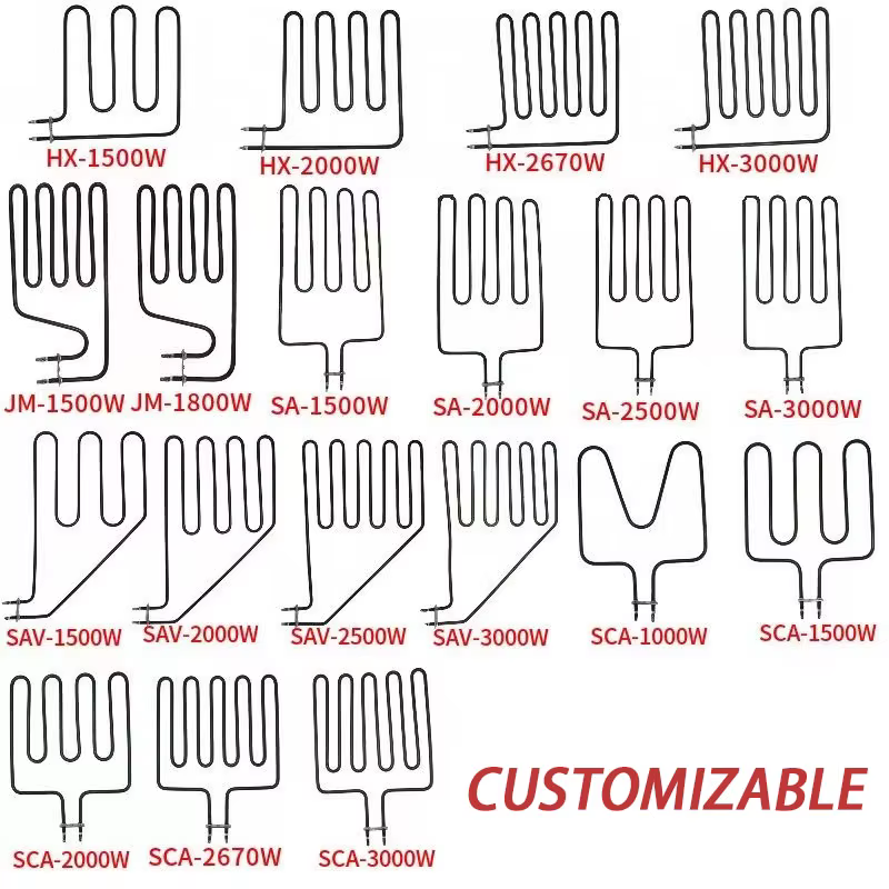 SUS304 220V Electric Heating Element High Temperature Stainless Steel Tubular Hot Air Heater Element for Sauna/Oven/Furnace