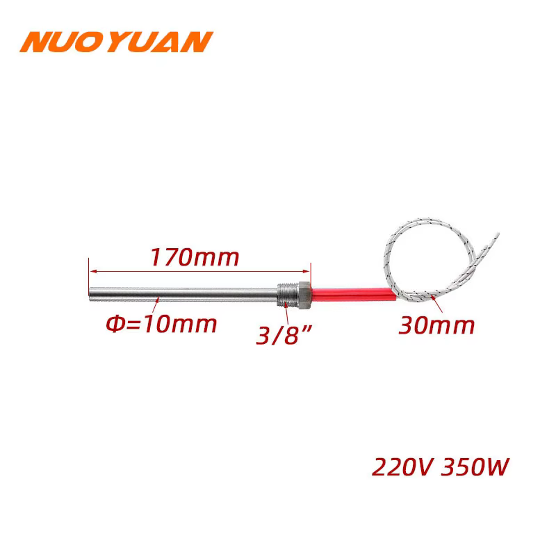220V Pellet Igniter Cartridge Heater Stainless Steel Heating Tube Ignitor 10*140/150/170mm For Fireplace Grill Stove 300/350W