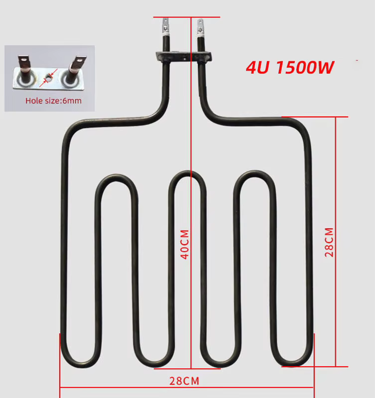 SUS304 220V Electric Heating Element High Temperature Stainless Steel Tubular Hot Air Heater Element for Sauna/Oven/Furnace