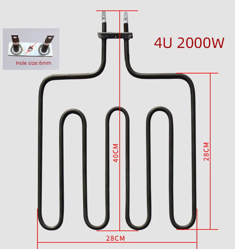 SUS304 220V Electric Heating Element High Temperature Stainless Steel Tubular Hot Air Heater Element for Sauna/Oven/Furnace