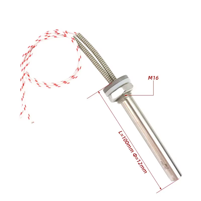 12v 24v Heating Element DC Cartridge Heater M16 Stainless Steel Tubular Heat Pipe/Rod for Heating Water 100w/150w/200w/300w