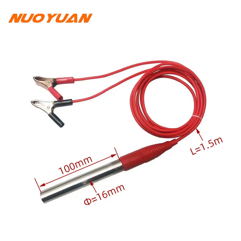 12V 24V Cartridge Heater DC Heater with Alligator Clip 1.5m Cable Stainless Steel Portable Electric Heater for Car/Truck